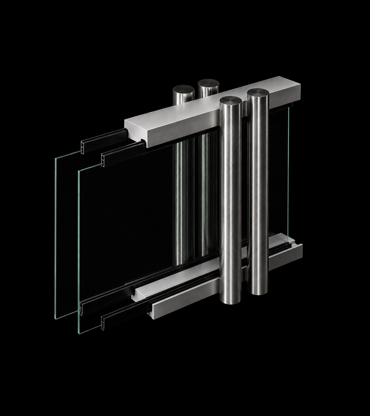 Vertical vacuum coater shaping glass at an atomic level