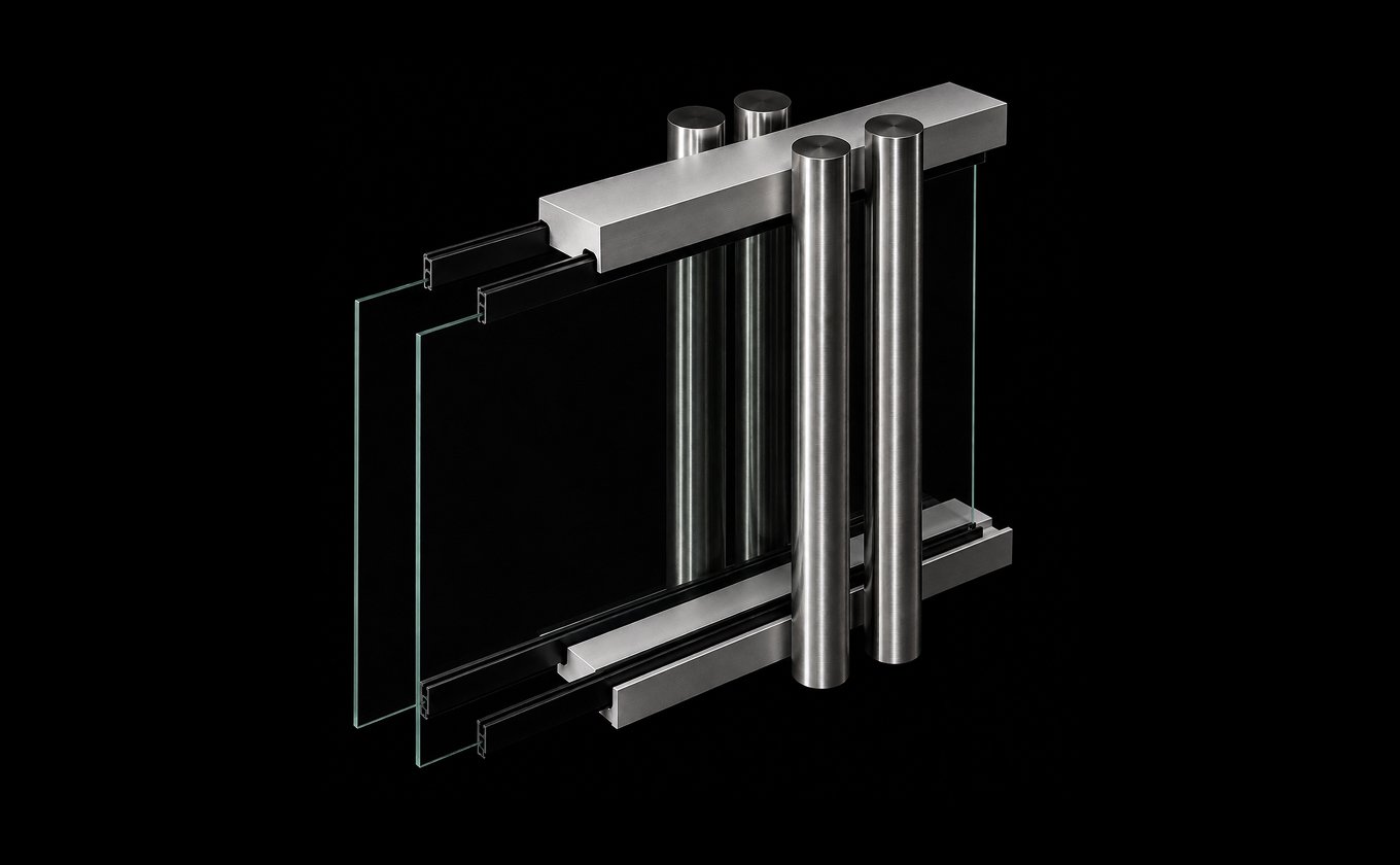 Vertical vacuum coater shaping glass at an atomic level